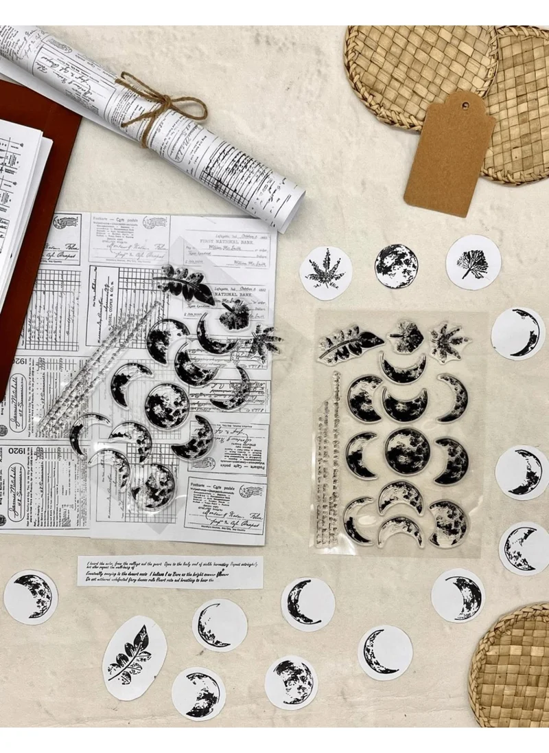 Kağıt Gemi Dükkan Paper Ship Shop Vintage Moon Pattern Silicone Stamp / Seal / Transparent Stamp / Stamp / Seal