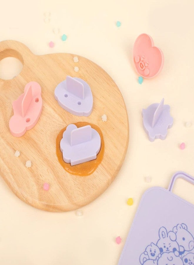 بي تي21 مجموعة أدوات صنع حلوى السكر الكورية BT21 (7 قطع في مجموعة واحدة): مغرفة، قالب تشكيل، مكبس من الفولاذ المقاوم للصدأ، قاعدة، علبة دائرية. - Image 4