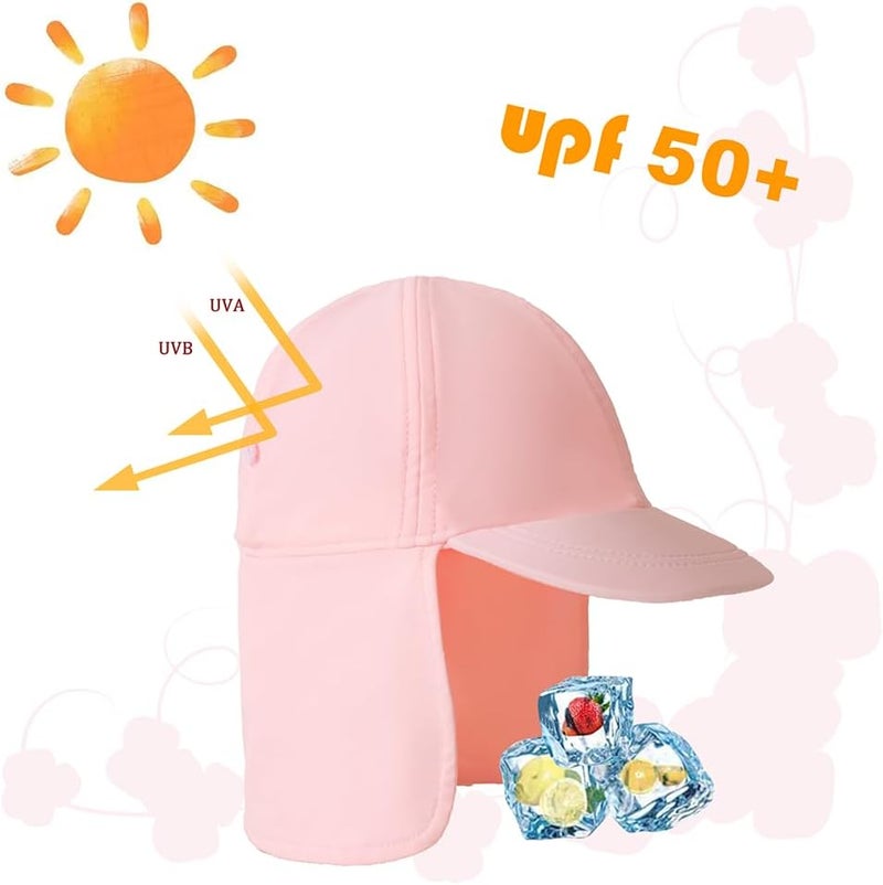 Gifts Treat قبعة فيلق الأطفال، قبعة سباحة واقية من الشمس مع حماية UPF 50+ للأطفال، قبعة شمسية سريعة الجفاف للأولاد مع حماية للرقبة للشاطئ والبحر والمسبح... - Image 3