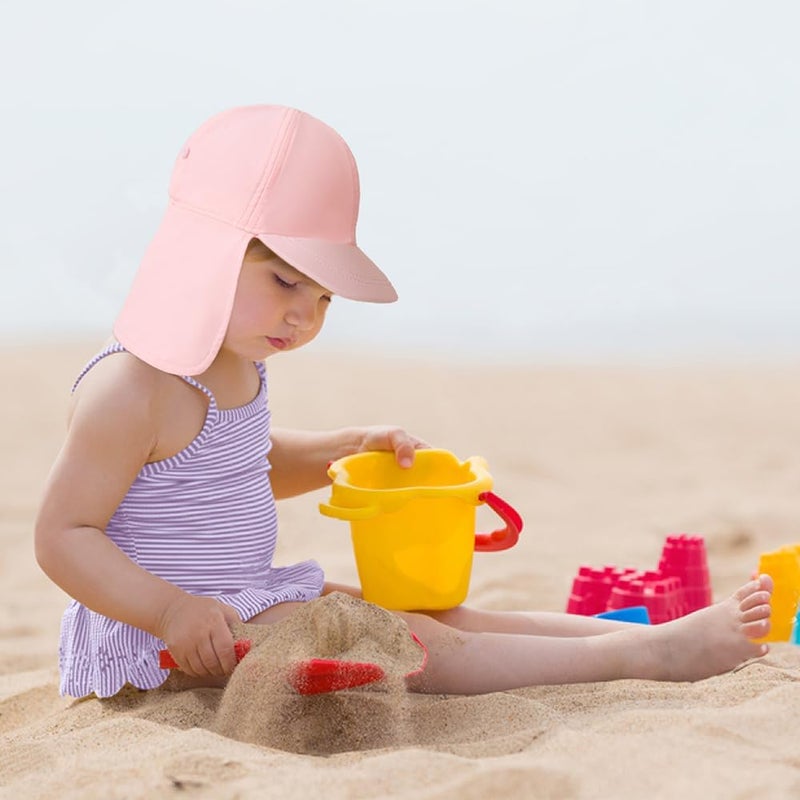 Gifts Treat قبعة فيلق الأطفال، قبعة سباحة واقية من الشمس مع حماية UPF 50+ للأطفال، قبعة شمسية سريعة الجفاف للأولاد مع حماية للرقبة للشاطئ والبحر والمسبح... - Image 2