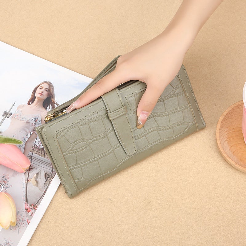 Multifunctional Solid Color PU Leather Wallet, RFID Blocking Design Portable Daily Storage Purse for Cards Cash Coin Business Use - Image 1