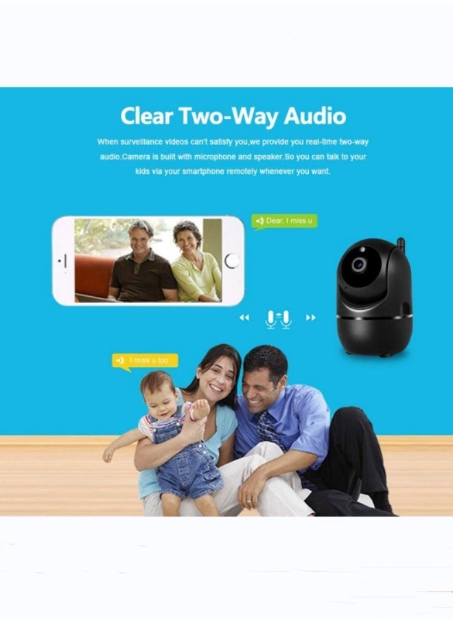 Indoor Security Camera 1080P  Wifi Camera Baby Monitor with Cloud Storage, Motion Detection, Automatic tracking，Two-Way Audio, IR Night Vision
