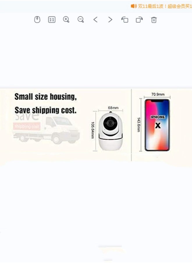 Indoor Security Camera 1080P  Wifi Camera Baby Monitor with Cloud Storage, Motion Detection, Automatic tracking，Two-Way Audio, IR Night Vision