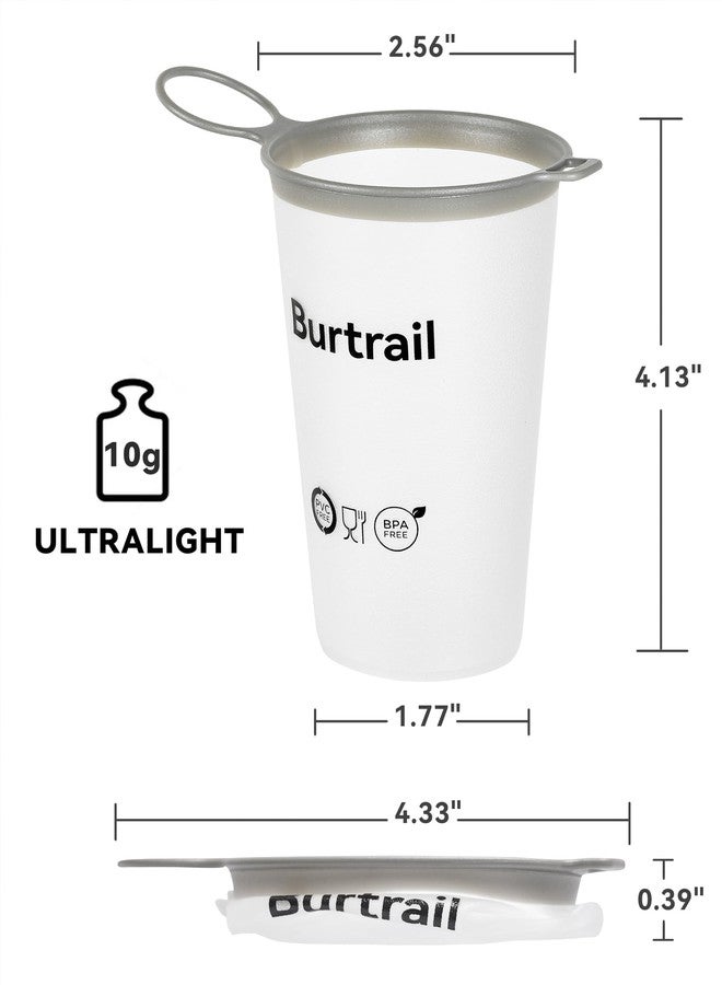 Burtrail Running Cup 2-Pack, 200ml Ultralight Collapsible Water Cups for Running, Ultramarathon, BPA/PVC Free, Foldable & Portable (White & Gray) - Image 4