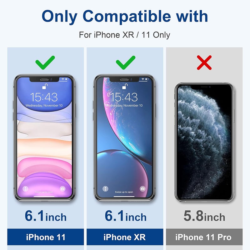 ImpactStrong Shatterproof Tempered Glass Screen Protector for iPhone 11 / iPhone XR [Easy Installation Frame] [Bubble Free] [9H Hardness] [Full Coverage] Case Friendly, 6.1 Inch - (3-Pack) - Image 2