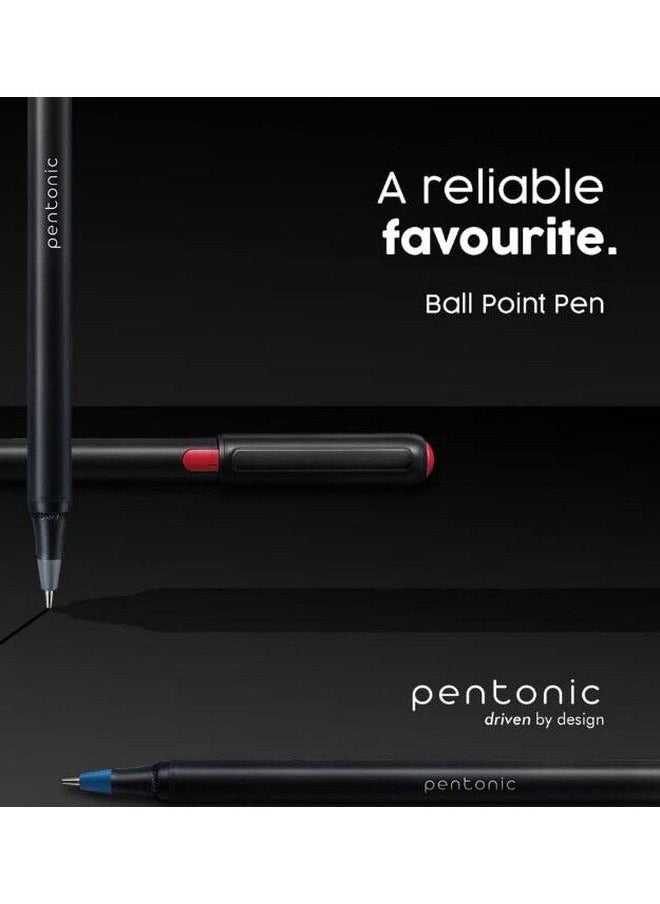 linc - Pentonic Multicolor Premium Ball Point Pen 1.0 Mm 50Count + Pen Organizer For Desk ; Medium Point Featherlite Feel Easy Flow Ink Technology Sleek Matte Finish (50 Count Multicolor) - Image 1