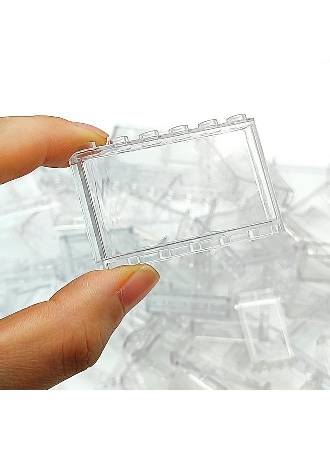 ZHX 72PCS Clear Transparent Window House Building Brick Toy Classic Flat Plates Pieces and Parts Block Compatible with Major Brands (White Mix) - Image 4
