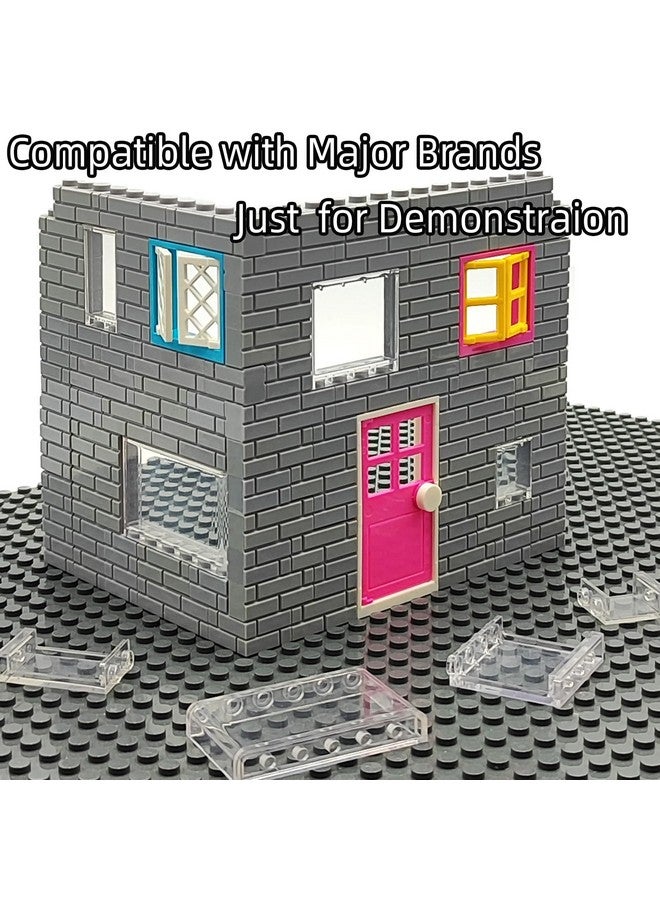 ZHX 72PCS Clear Transparent Window House Building Brick Toy Classic Flat Plates Pieces and Parts Block Compatible with Major Brands (White Mix) - Image 2