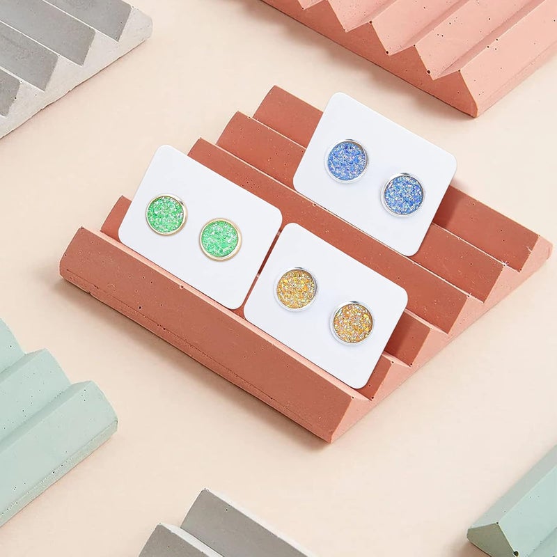 g2plus 200 PCS Earring Display Cards,White Paper Earrings Tags, 1.10" x 1.57" Ear Stud Earring Card for Handmade Earrings, Studs Selling and Small Jewelries (White) - Image 4