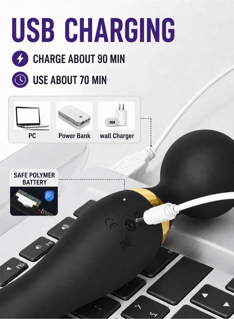 DBLEW Rechargeable Handheld Body Massager Portable Vibrating Massager for Neck, Back, and Legs - Image 4