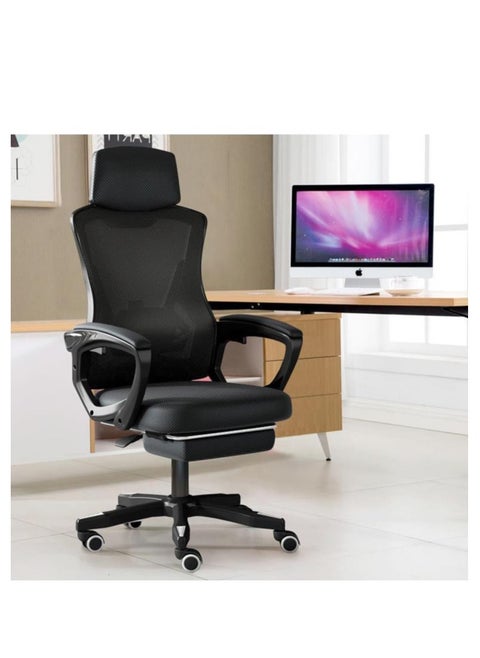 Office Chair Mid Back Swivel Lumbar Support Desk Chair,Computer Gaming Chair with Comfortable Armrests, Mesh Desk Chairs with Wheels, Swivel Computer Task Chair (Black)