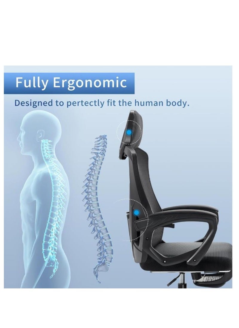 Golden - Office Chair Mid Back Swivel Lumbar Support Desk Chair,Computer Gaming Chair with Comfortable Armrests, Mesh Desk Chairs with Wheels, Swivel Computer Task Chair (Black) - Image 1