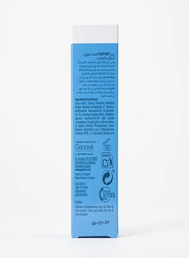 Genove  Genove Pilopeptan Woman Eyelash and Eyebrow Growth Serum – Advanced Lash Enhancer & Booster with Biotin, Panthenol & Keratin | Denser, Longer Lashes & Fuller Brows – 6ml (Ophthalmologist Tested) for Women | Best Price UAE