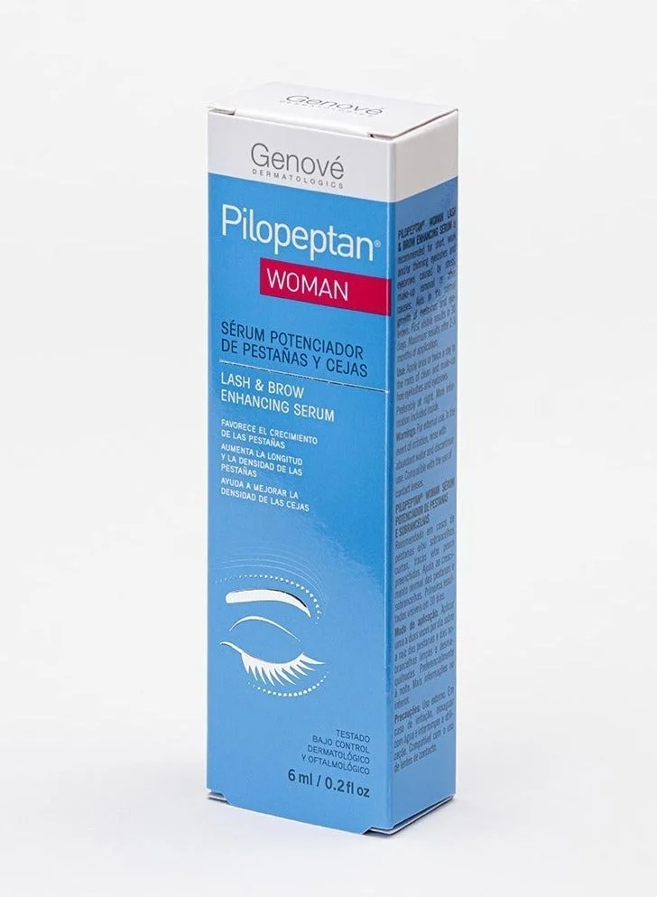 Genove  Genove Pilopeptan Woman Eyelash and Eyebrow Growth Serum – Advanced Lash Enhancer & Booster with Biotin, Panthenol & Keratin | Denser, Longer Lashes & Fuller Brows – 6ml (Ophthalmologist Tested) for Women | Best Price UAE