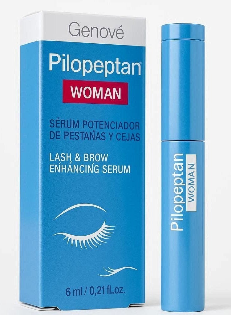 Genove Pilopeptan Woman Eyelash and Eyebrow Growth Serum – Advanced Lash Enhancer & Booster with Biotin, Panthenol & Keratin | Denser, Longer Lashes & Fuller Brows – 6ml (Ophthalmologist Tested) - Image 1