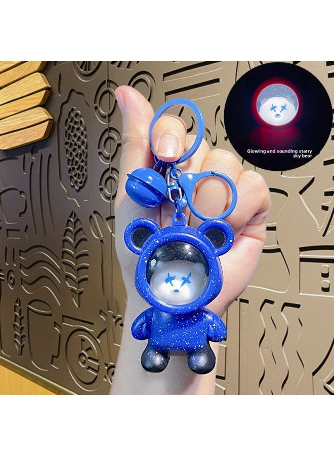 Luminous Backpack Keychain Trendy Lighted Luminous Starry Sky Astronaut Glossy Doll Car Keychain Small Gift 