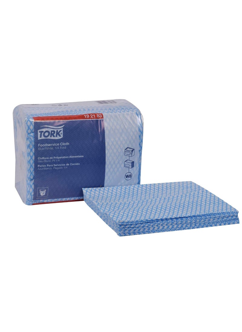 Tork Tork Foodservice Cleaning Towel BlueWhite W8 ZFolded 4 x 80 Cloths 192183  - Image 4