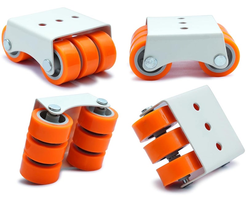 Hepiack 6Wheels Fixed Roller Castors for Chair Furniture and Stands 400kg Load Capacity Furniture Moving Like Sofa Bed Counter Set of 4 Pieces - Image 3