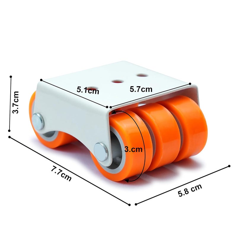 Hepiack 6Wheels Fixed Roller Castors for Chair Furniture and Stands 400kg Load Capacity Furniture Moving Like Sofa Bed Counter Set of 4 Pieces - Image 2