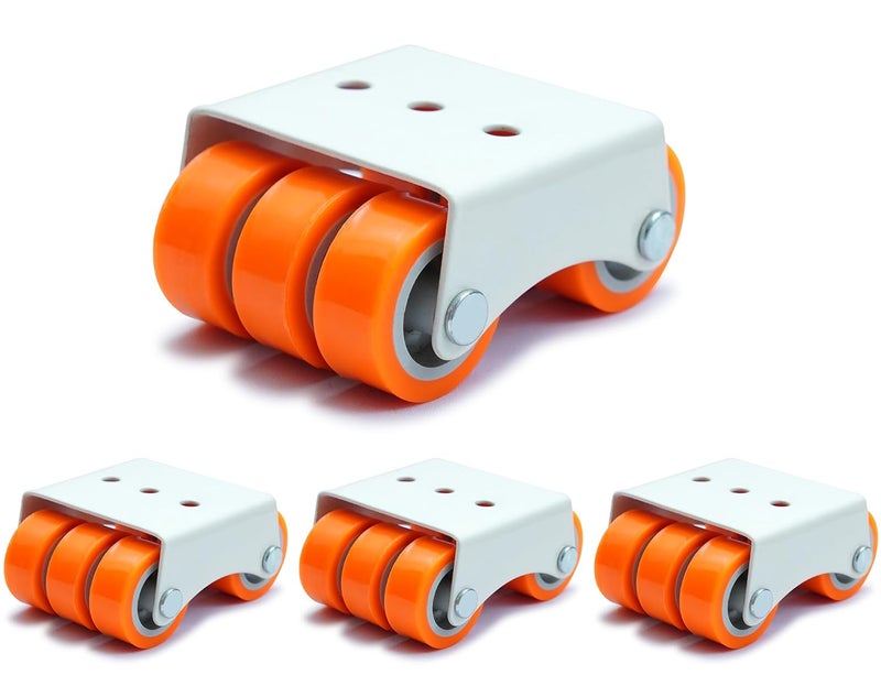 Hepiack 6Wheels Fixed Roller Castors for Chair Furniture and Stands 400kg Load Capacity Furniture Moving Like Sofa Bed Counter Set of 4 Pieces - Image 1