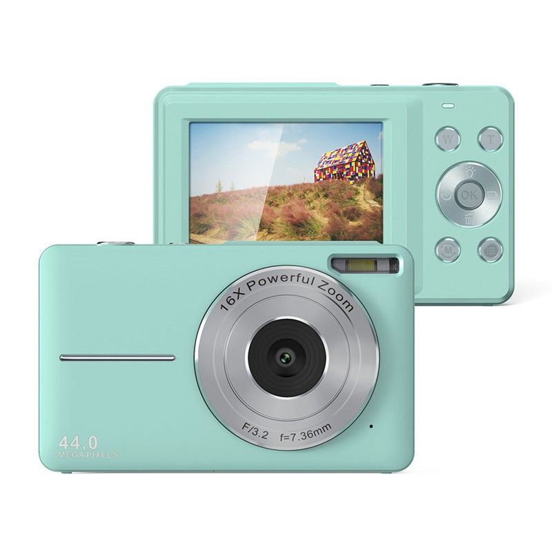 1080P HD Digital Camera: 2.4-Inch LCD Display, 44.0MP Resolution, 16X Digital Zoom - Anti-Shake, Face Recognition, Pause Function Compact Video Camera for Girls, Boys, Adults, Indoor Outdoor Use - Image 1