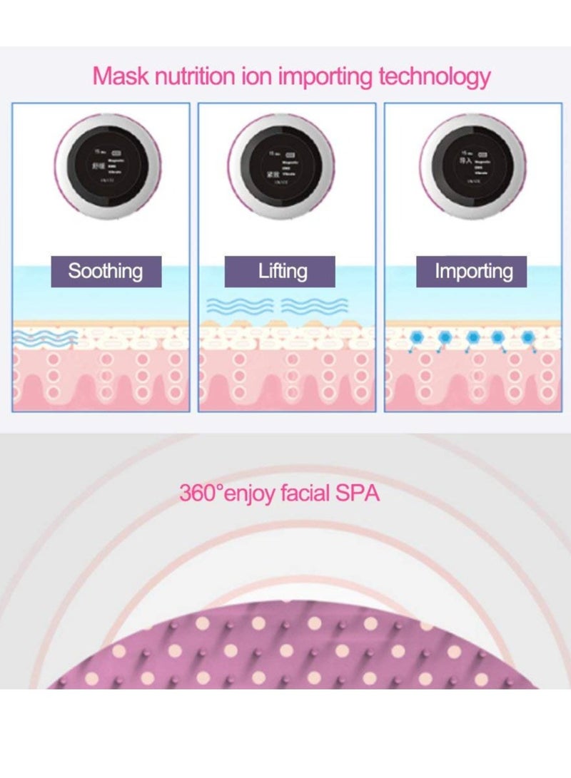 Excefore Facial Mask Massager, Acupuncture Points 3D Magnetic Vibration Massage, SPA Skin Caring, Improve Oily Skin, 3 Modes Face Lifting Machine for the Absorption of the Mask into the Skin - Image 2
