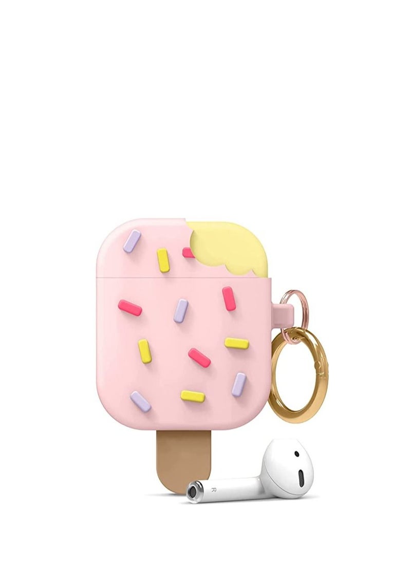 SYOSI - For AirPods1/2 Generation Apple Bluetooth Wireless Earphone Cover Suitable for Fresh and Anti-Fall Soft Plastic Shell, Ice Cream for AirPods Pro Case with Keychain - Image 1
