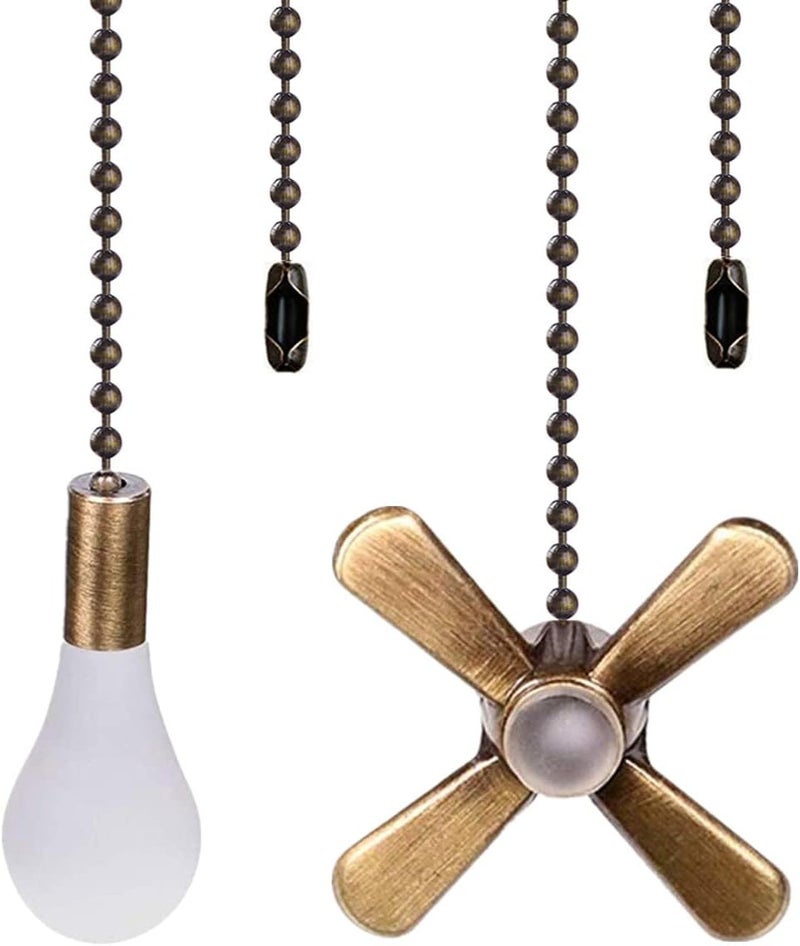 DAYONE Ceiling Fan Pull Chains 13.6 Inches Fan Pulls 2 Pcs Ceiling Fan Pull Cord Fan Pull Set for Ceiling Fan Light and Lamps - Image 1