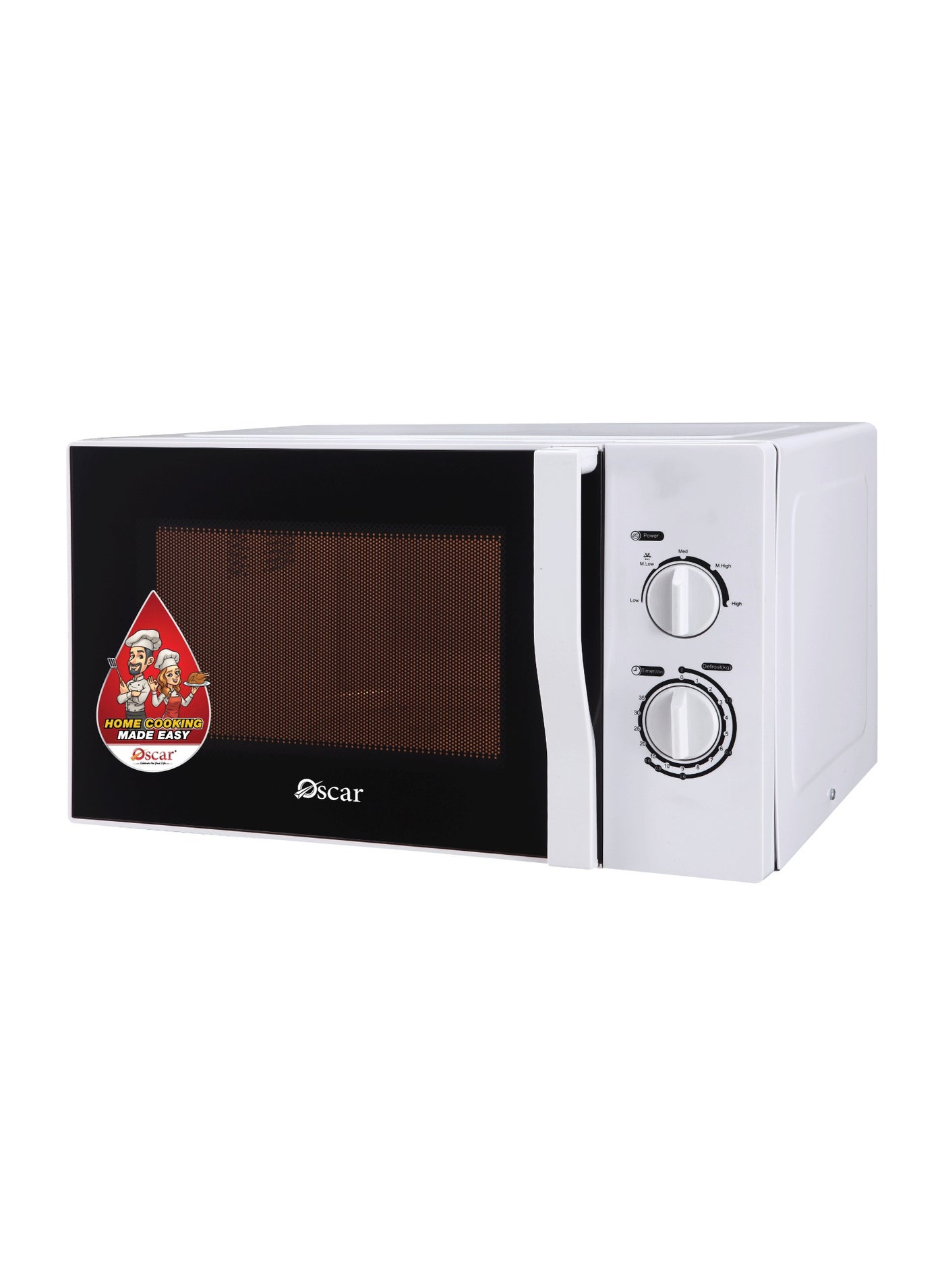 Oscar 23L Capacity Microwave Oven with 800W | 5 Power Levels | Mechanical Control with 35‑Minute Timer | Defrost by Weight & Time | OMW23M - 2 Year Warranty