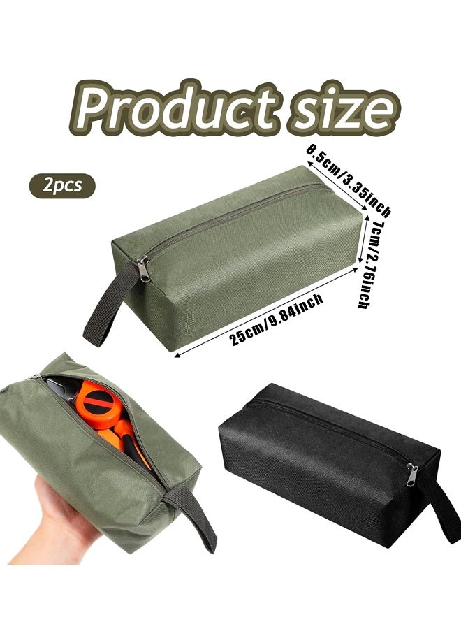 2PCS Zipper Canvas Tool Pouch, Multipurpose Storage Bag for Tools Cosmetics - Image 3