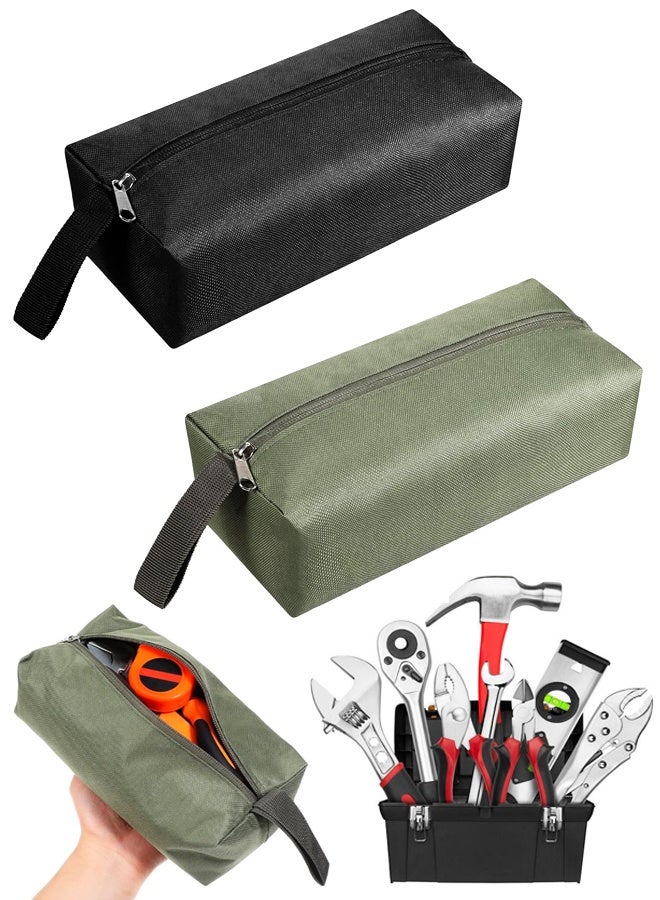 2PCS Zipper Canvas Tool Pouch, Multipurpose Storage Bag for Tools Cosmetics - Image 2