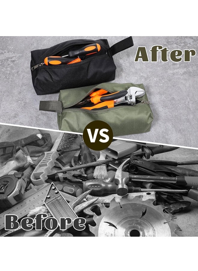 2PCS Zipper Canvas Tool Pouch, Multipurpose Storage Bag for Tools Cosmetics - Image 1