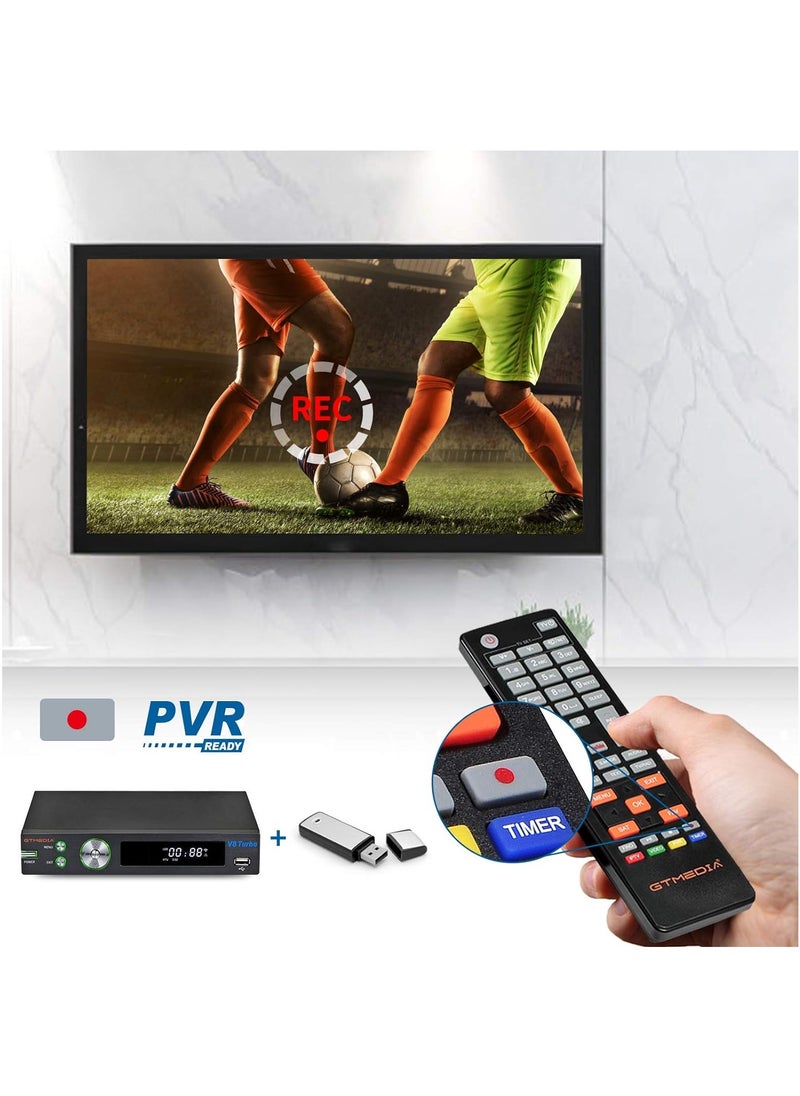 Gtmedia - V8 TURBO TV Satellite Receiver,Full HD 1080P, Smart TV Box, Support DVB-S2/S2X/T2/Cable/J.83B Set-top Box Video Player,Built-in WiFi, Support H.265 CA Card Slot - Image 1