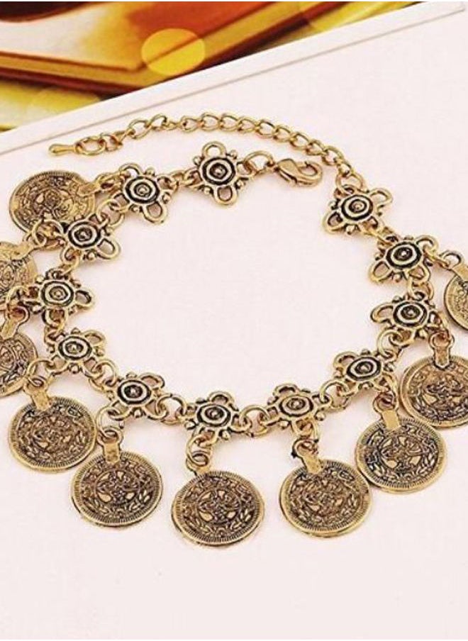 NIBEMINENT - Retro Tassel Coin Charm Bracelet - Image 1