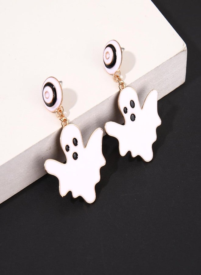 CEALXHENY Halloween Headbands for Women, Jeweled Ghost Candy Corn Knotted Headband, Halloween Bracelets Stack Earrings Hair Accessories Outfits (Pattern A) - Image 4