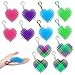 oyeftp 12Pcs Fidget Toys Valentines Day Heart Fidget Keychain 3D Printing Elastic Fidget Toys Squeeze Sensory Toys for Teens with Autism Stress Relief Toy Valentines Day Gifts for Him - Image 2
