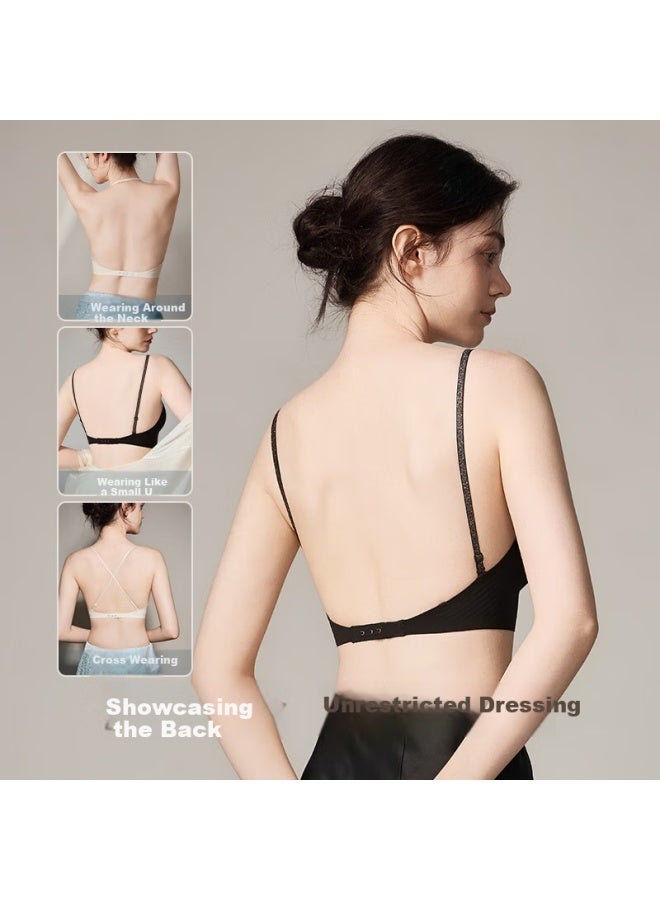 Luckmeey Backless Bra With Invisible Back And Push-up U-shaped Halter Strap, Camisole With Thin Shoulder Straps, Women's Cool Summer Underwear - Image 1