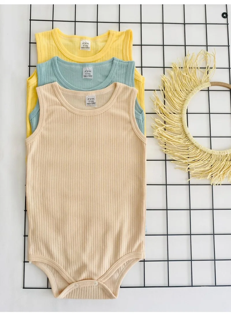 Miyakidsworld 3 Pieces 5-9 Years Old Child Snap Bodysuit - Special Children - Big Child Bodysuit