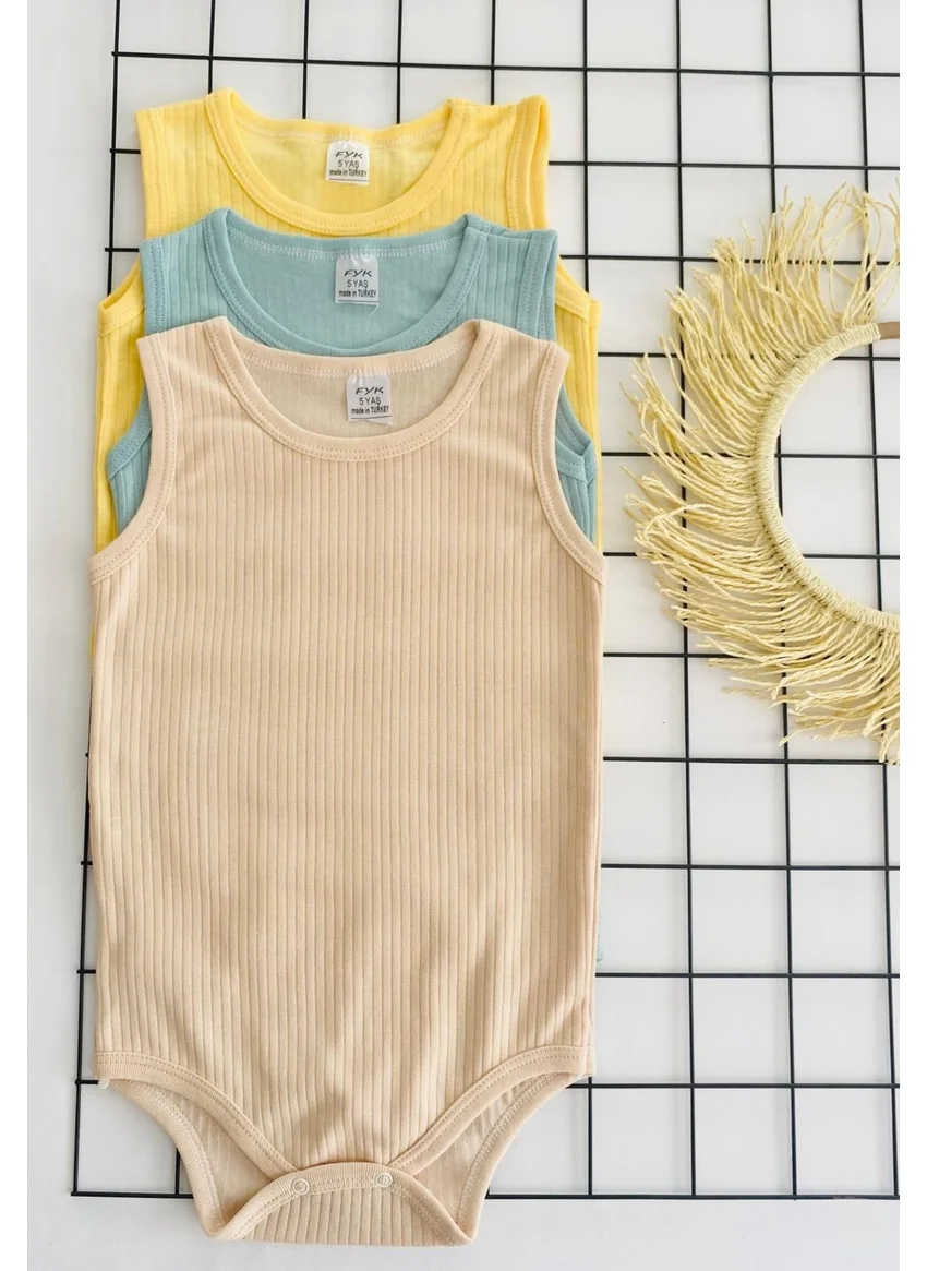 Miyakidsworld 3 Pieces 5-9 Years Old Child Snap Bodysuit - Special Children - Big Child Bodysuit