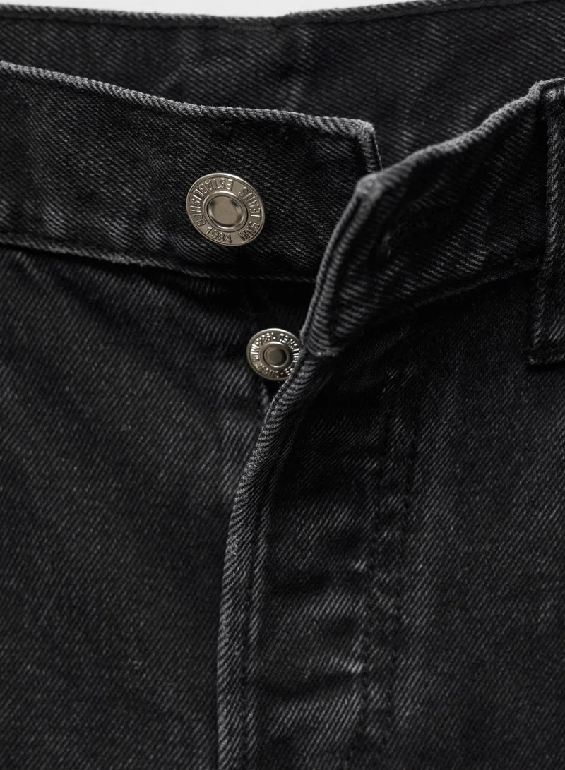 MANGO Mid Waist Denim Shorts