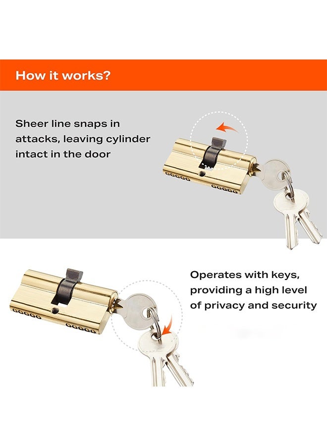JS Door Lock Cylinder with 3-Pieces Keys 60mm - Image 4