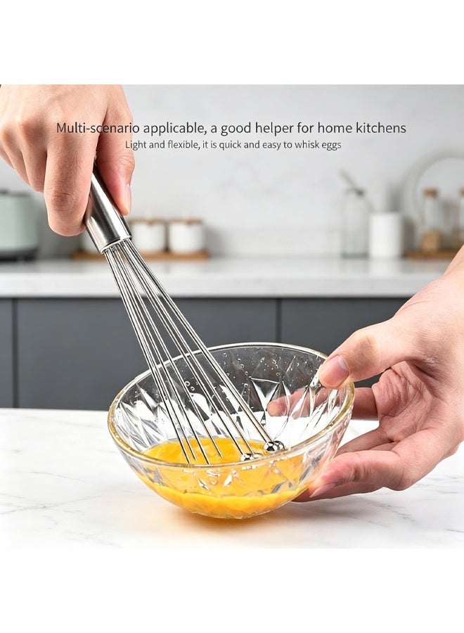 Stainless Steel Ball Whisk, 10 Inch Wire Egg Whisk Manual Egg Beaters Mixer for Fast Whipping Cream Sauces Blending Stirring - Image 2