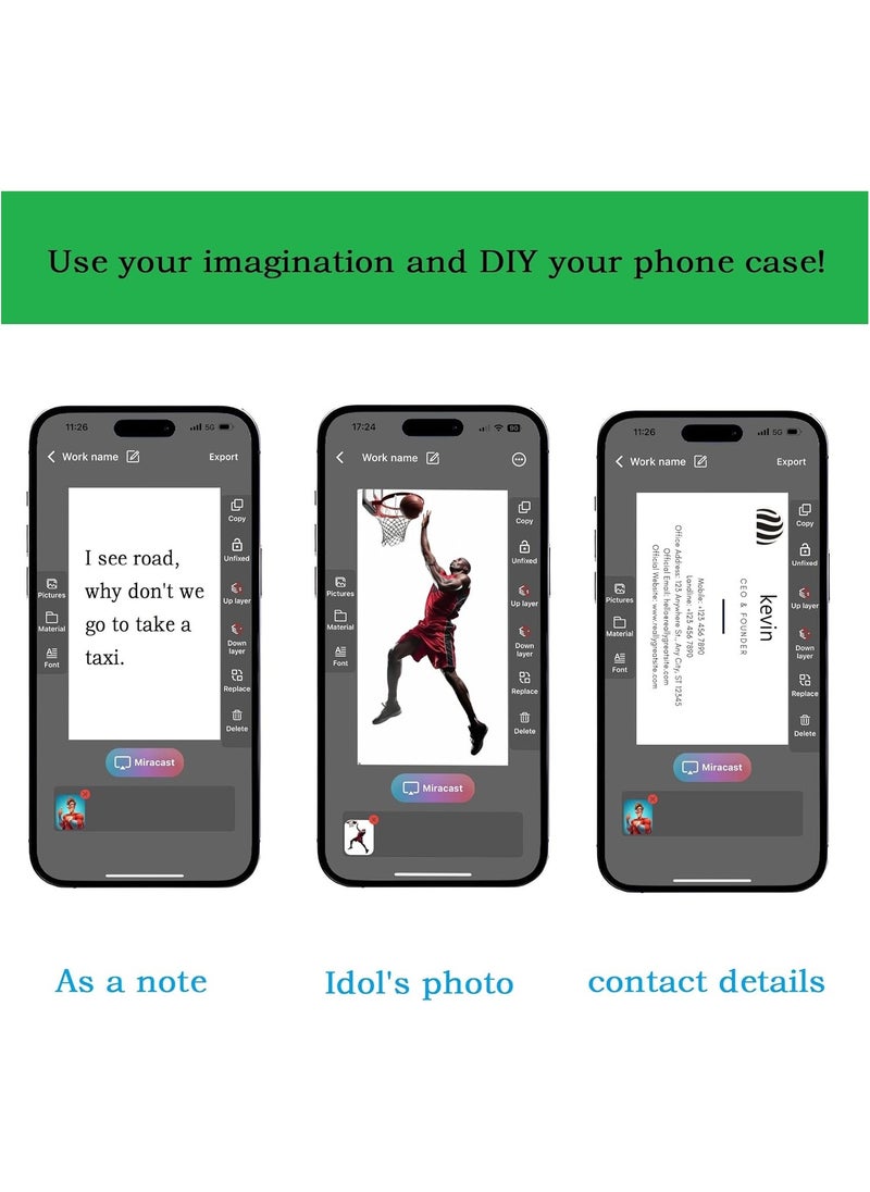 جراب حافظة هاتف محمول بشاشة عرض ذكية بتقنية NFC E Ink لهاتف iPhone 15 Pro max DIY باللون الرمادي