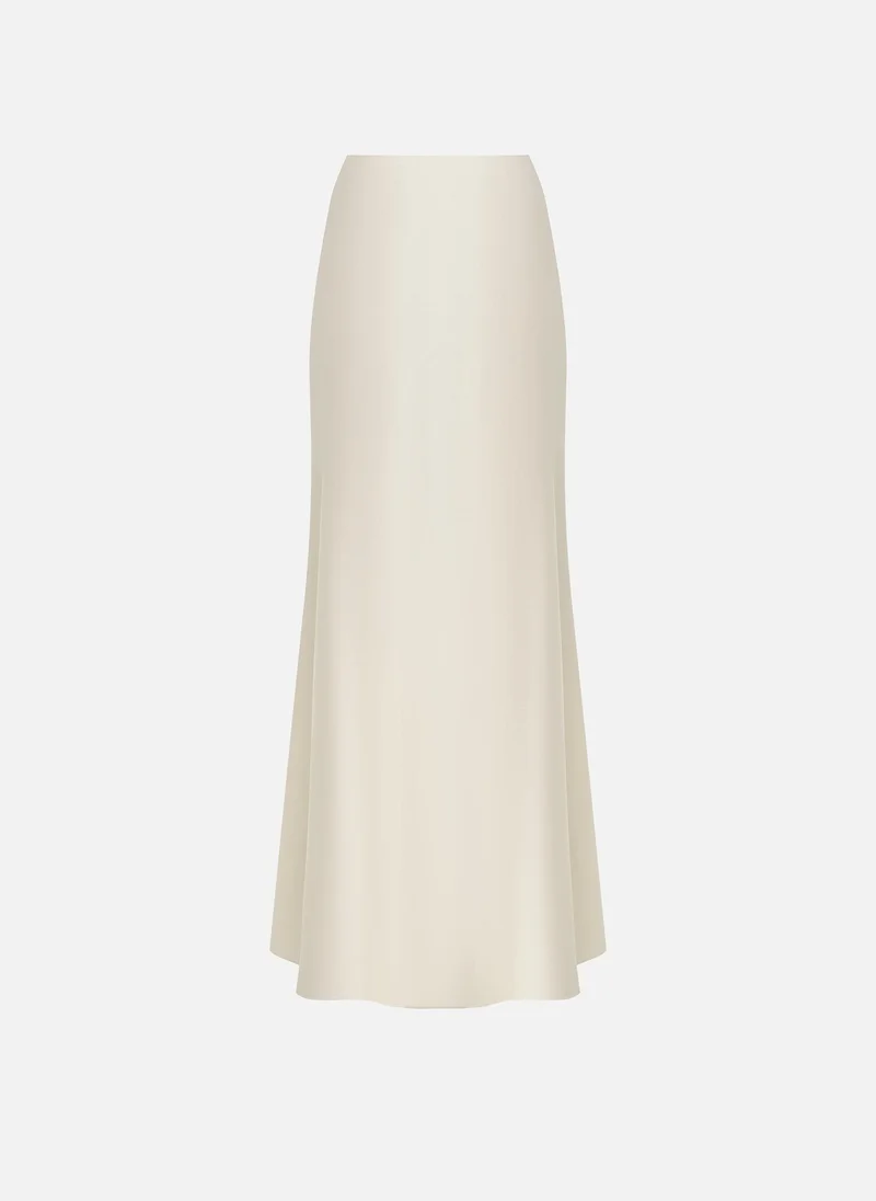 Lichi Satin maxi skirt with draping on the hips