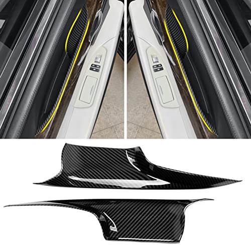 Jaronx Compatible with BMW 7 Series Door Handle Covers, Carbon Fiber Pattern F01/F02 Door Pull Handle Covers, Front Row Driver and Passenger Side (F01/F02 730 740 750 760 2008-2014) - Image 1