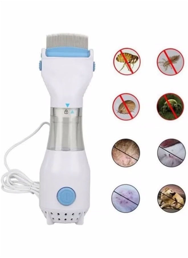 Generic - Electric Head Lice Vacuum Comb, Fast Lice Removal Hair Cleaner, Electric Lice Comb, Convenient for Home Use, Easy Cleaning (White) - Image 1