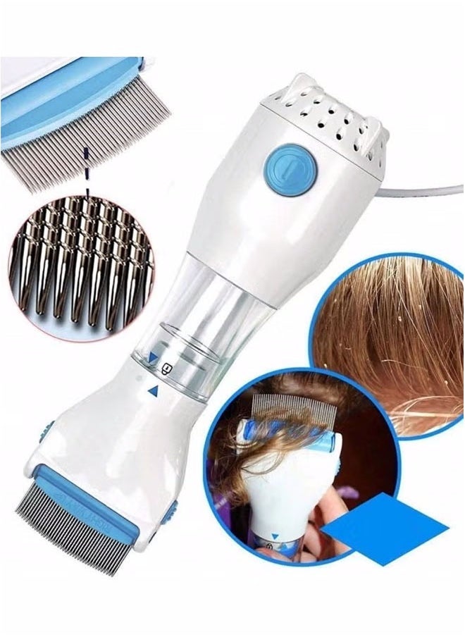 Generic - Electric Head Lice Vacuum Comb, Fast Lice Removal Hair Cleaner, Electric Lice Comb, Convenient for Home Use, Easy Cleaning (White) - Image 1