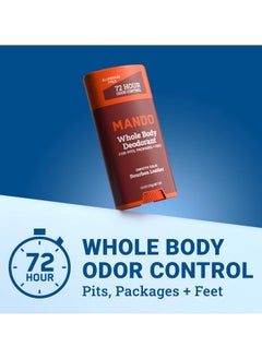 Mando Mando Whole Body Deodorant For Men - Smooth Solid Stick - 72 Hour Odor Control - Aluminum Free, Baking Soda Free, Skin Safe - 2.6 Ounce (Pack of 2) - Bourbon Leather  - Image 2
