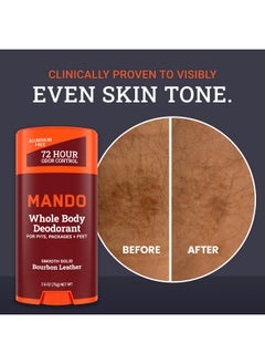 Mando Mando Whole Body Deodorant For Men - Smooth Solid Stick - 72 Hour Odor Control - Aluminum Free, Baking Soda Free, Skin Safe - 2.6 Ounce (Pack of 2) - Bourbon Leather  - Image 5