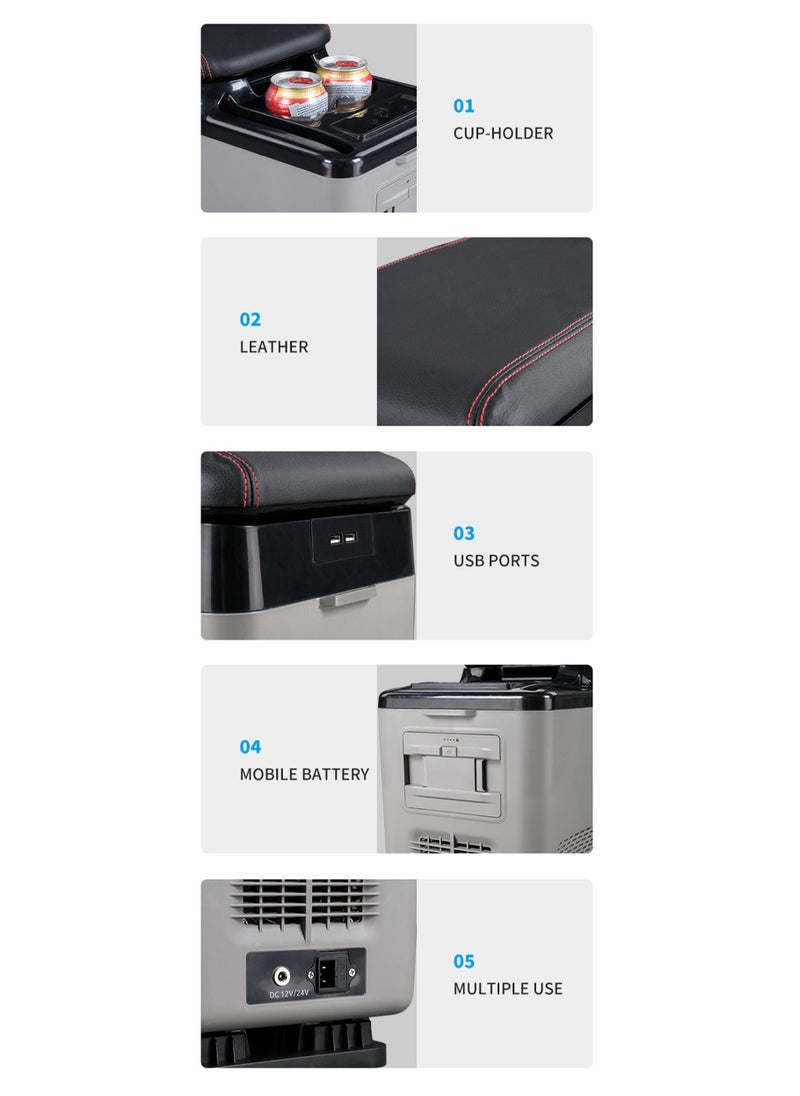 Crony - CF15 15L Vehicle Refrigerator with APP DC 12V for center armrest in car refrigerator with armrest vehicle freezer vehicle refrigerator - Image 1